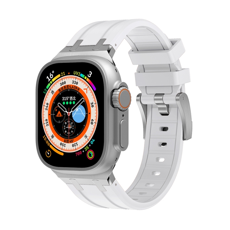 

AP Silicone Watch Band For Apple Watch 6 40mm(Silver White)