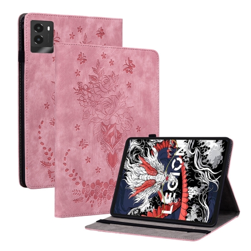 

For Lenovo Legion Y700 2025 Butterfly Rose Embossed Leather Tablet Case(Pink)