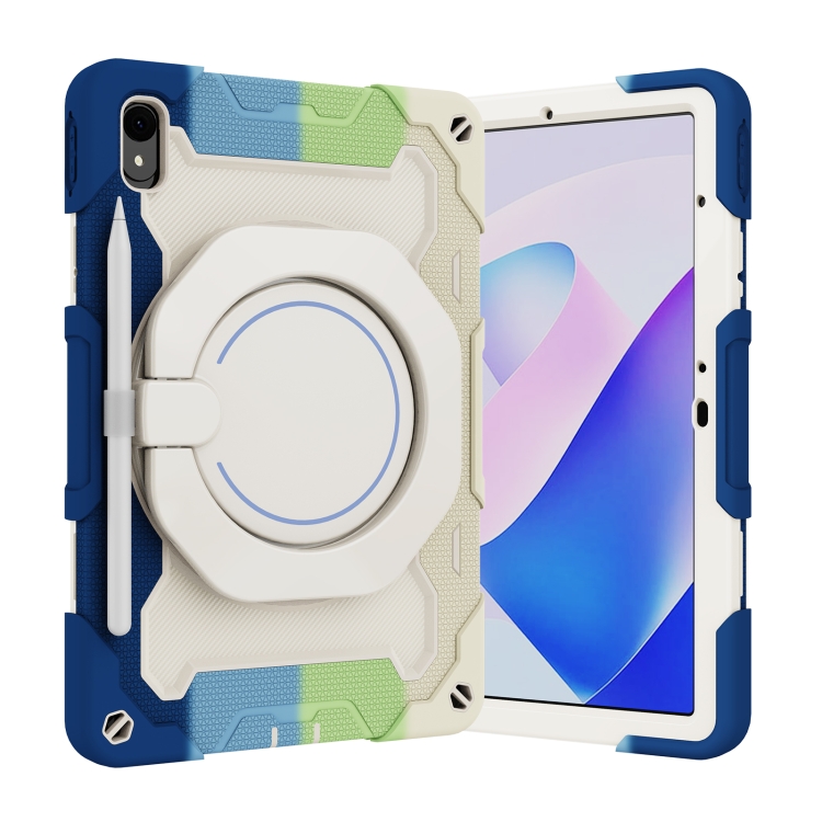 

For Huawei MatePad 11 2023 Armor Contrast Color Silicone + PC Tablet Case(Colorful Blue)