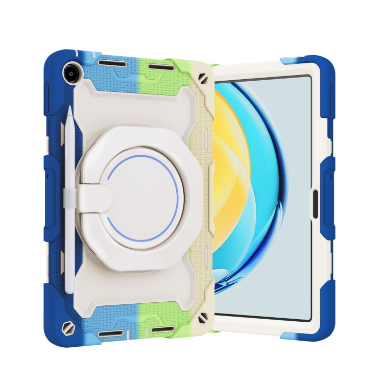 

For Huawei MatePad SE 10.4 2023 Armor Contrast Color Silicone + PC Tablet Case(Colorful Blue)