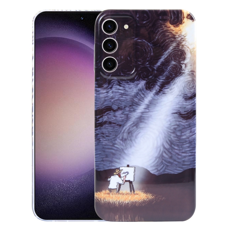 

For Samsung Galaxy S23 5G Precise Hole Oil Painting Pattern PC Phone Case(Shine)