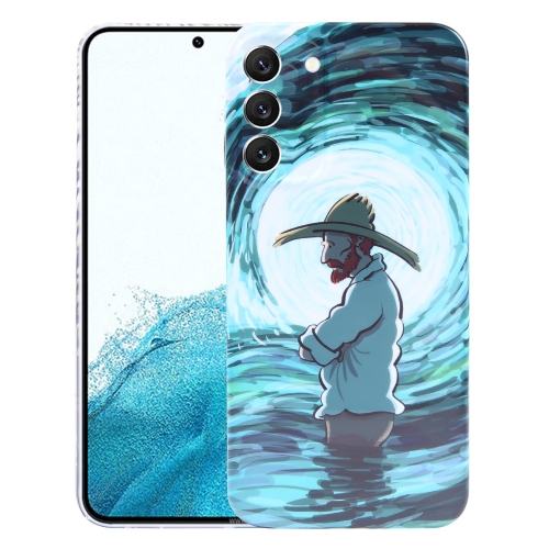 

For Samsung Galaxy S22 5G Precise Hole Oil Painting Pattern PC Phone Case(Thinker)