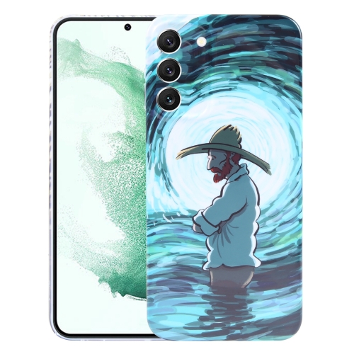 

For Samsung Galaxy S22+ 5G Precise Hole Oil Painting Pattern PC Phone Case(Thinker)