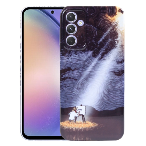 

For Samsung Galaxy A54 5G Precise Hole Oil Painting Pattern PC Phone Case(Shine)