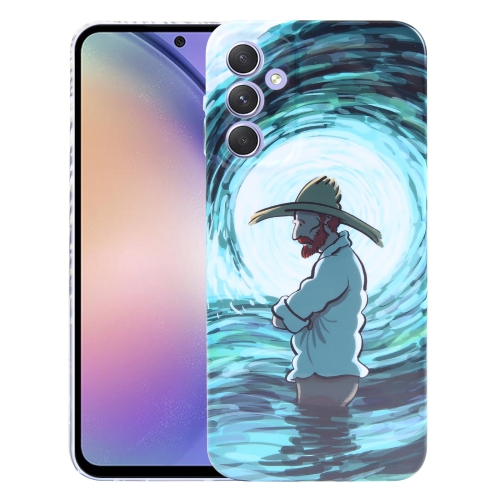 

For Samsung Galaxy A54 5G Precise Hole Oil Painting Pattern PC Phone Case(Thinker)