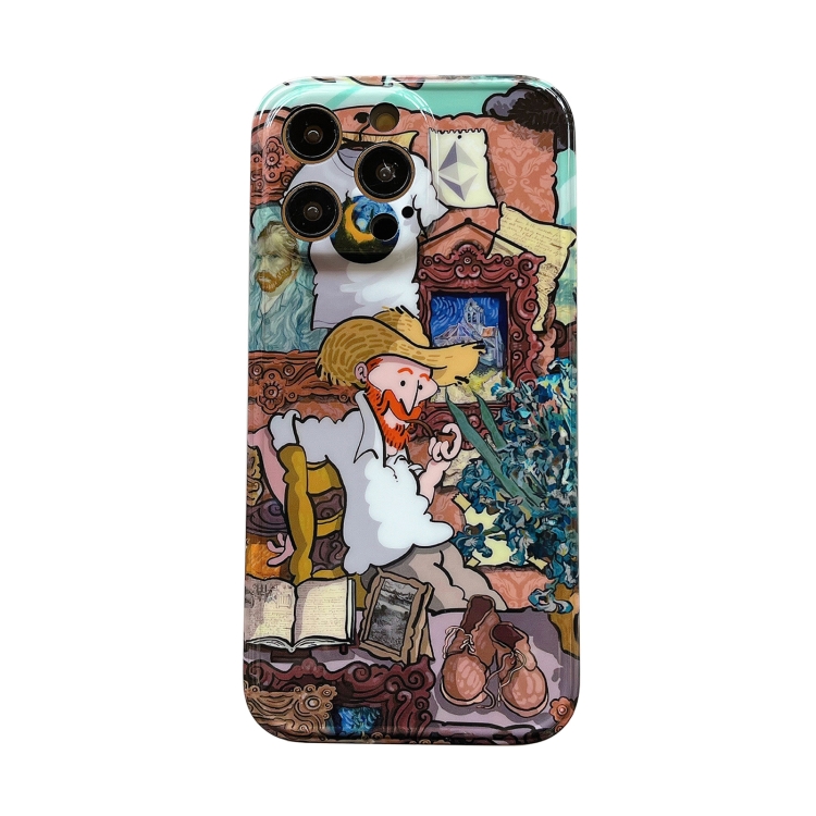 

For iPhone 13 Pro Oil Painting Pattern IMD Straight TPU Phone Case(Gallery)