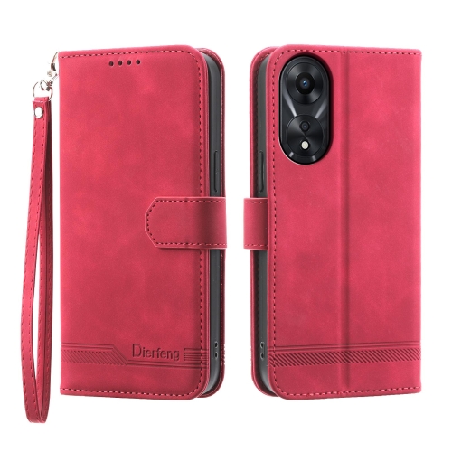 

For OPPO A78 5G Global/A58x Global/A1x 5G Dierfeng Dream Line TPU + PU Leather Phone Case(Red)