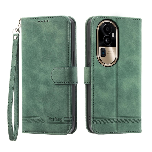 

For OPPO Reno10 Pro+ 5G Dierfeng Dream Line TPU + PU Leather Phone Case(Green)