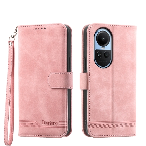 

For OPPO Reno10 Global/Reno10 Pro Global Dierfeng Dream Line TPU + PU Leather Phone Case(Pink)