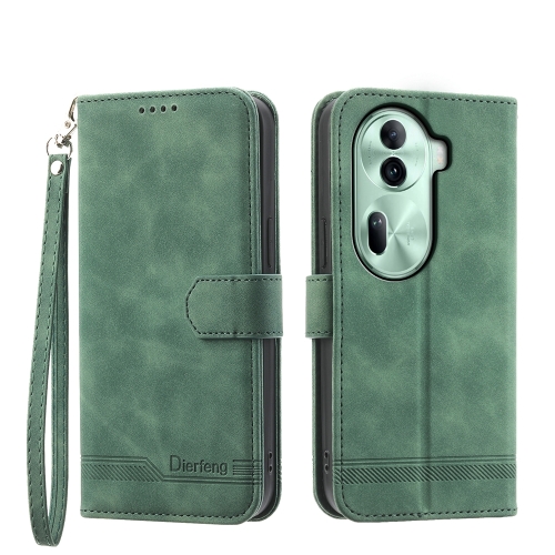 

For OPPO Reno11 China Dierfeng Dream Line TPU + PU Leather Phone Case(Green)