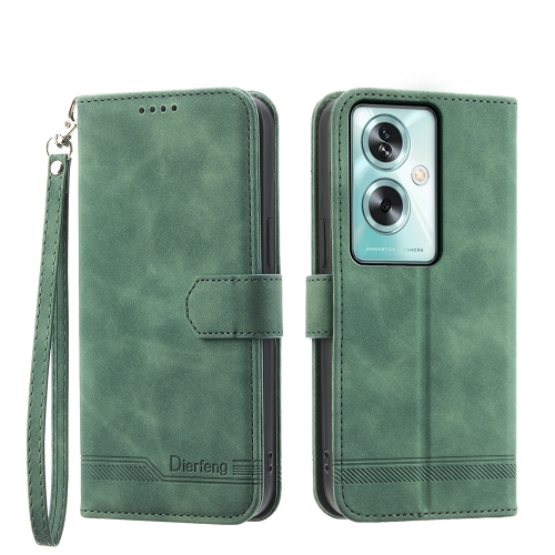 

For OPPO A79 5G Dierfeng Dream Line TPU + PU Leather Phone Case(Green)