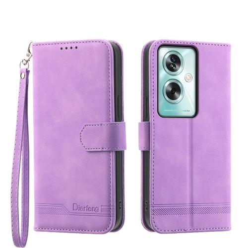 

For OPPO A79 5G Dierfeng Dream Line TPU + PU Leather Phone Case(Purple)