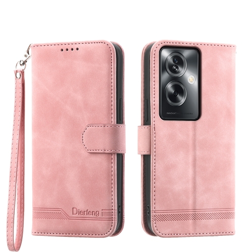 

For OPPO A2 Dierfeng Dream Line TPU + PU Leather Phone Case(Pink)