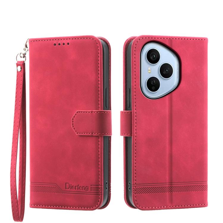 

For OPPO Reno14 Global / Reno14 F 5G Dierfeng Dream Line TPU Hybrid PU Leather Phone Case(Red)