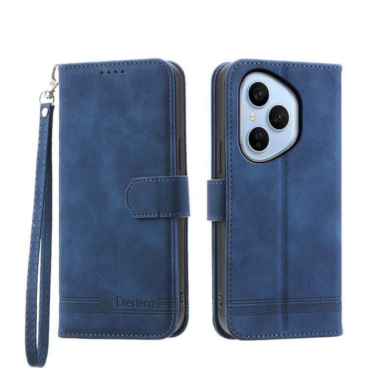 

For OPPO Reno14 Global / Reno14 F 5G Dierfeng Dream Line TPU Hybrid PU Leather Phone Case(Blue)