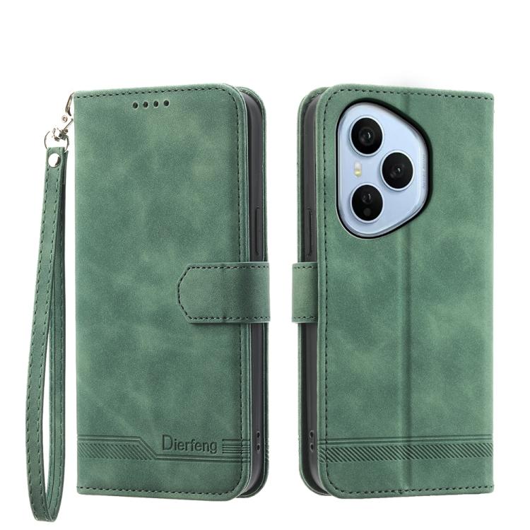 

For OPPO Reno14 Global / Reno14 F 5G Dierfeng Dream Line TPU Hybrid PU Leather Phone Case(Green)