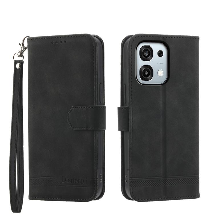 

For OPPO A6 Pro 4G / 5G Global / F31 5G Dierfeng Dream Line TPU Hybrid PU Leather Phone Case(Black)