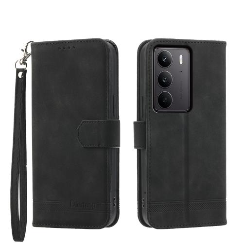 

For Realme C75 / Realme 14x Dierfeng Dream Line TPU Hybrid PU Leather Phone Case(Black)