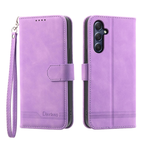 

For Samsung Galaxy M54 5G Dierfeng Dream Line TPU + PU Leather Phone Case(Purple)