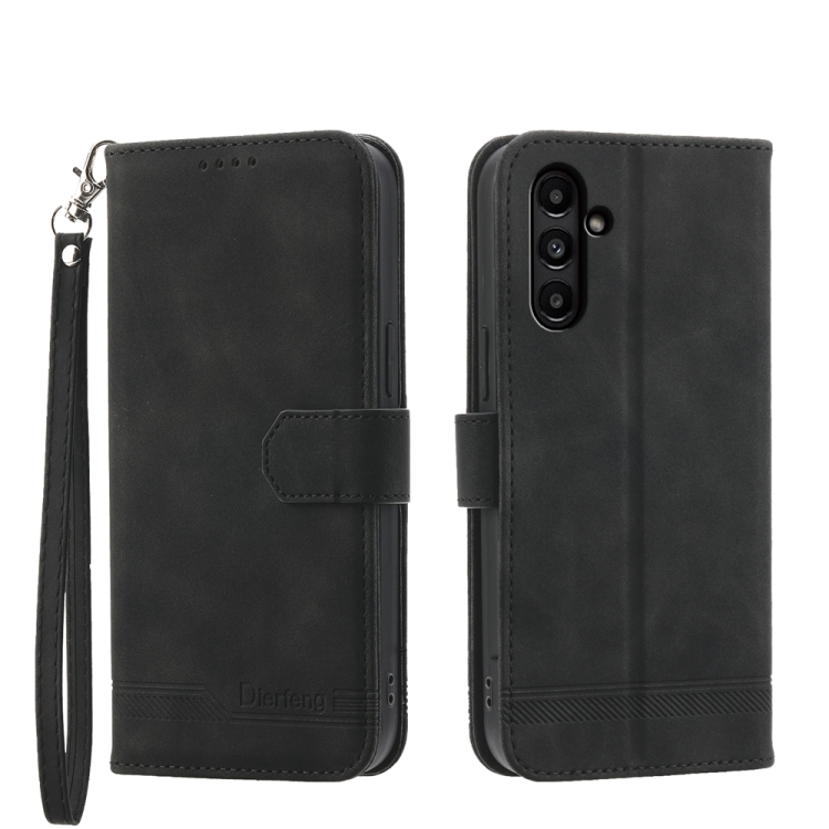 

For Samsung Galaxy A15 Dierfeng Dream Line TPU + PU Leather Phone Case(Black)