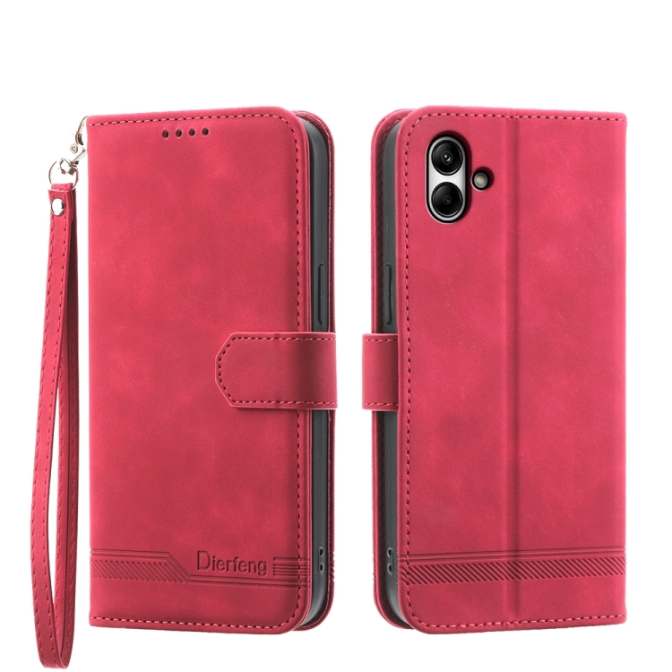

For Samsung Galaxy A05 Dierfeng Dream Line TPU + PU Leather Phone Case(Red)