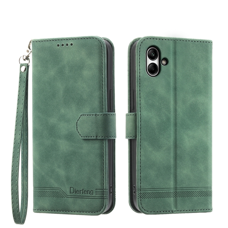

For Samsung Galaxy A05 Dierfeng Dream Line TPU + PU Leather Phone Case(Green)