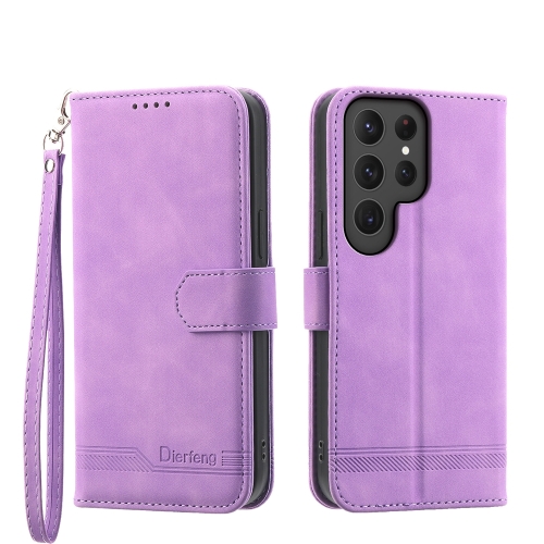 

For Samsung Galaxy S24 Ultra 5G Dierfeng Dream Line TPU + PU Leather Phone Case(Purple)