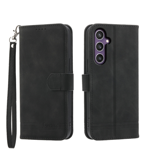 

For Samsung Galaxy S24+ 5G Dierfeng Dream Line TPU + PU Leather Phone Case(Black)