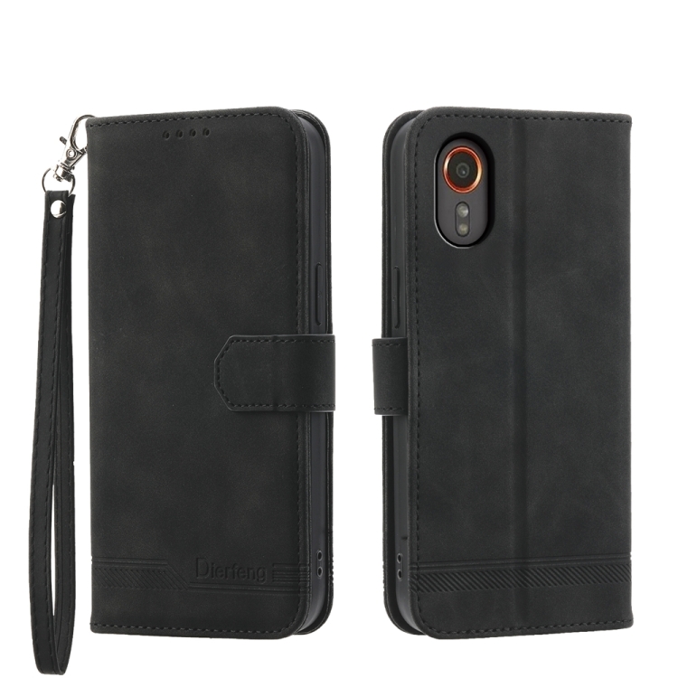 

For Samsung Galaxy Xcover 7 Dierfeng Dream Line TPU + PU Leather Phone Case(Black)