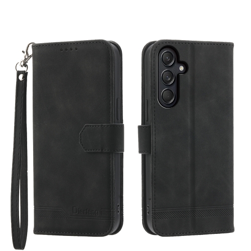 For Samsung Galaxy M55 Dierfeng Dream Line TPU + PU Leather Phone Case(Black)
