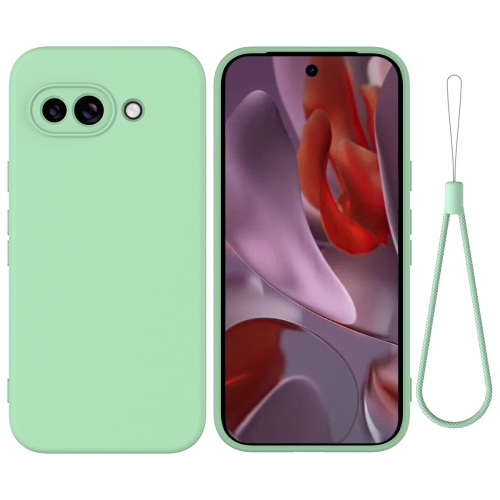 

For Google Pixel 9a Pure Color Liquid Silicone Shockproof Phone Case(Green)