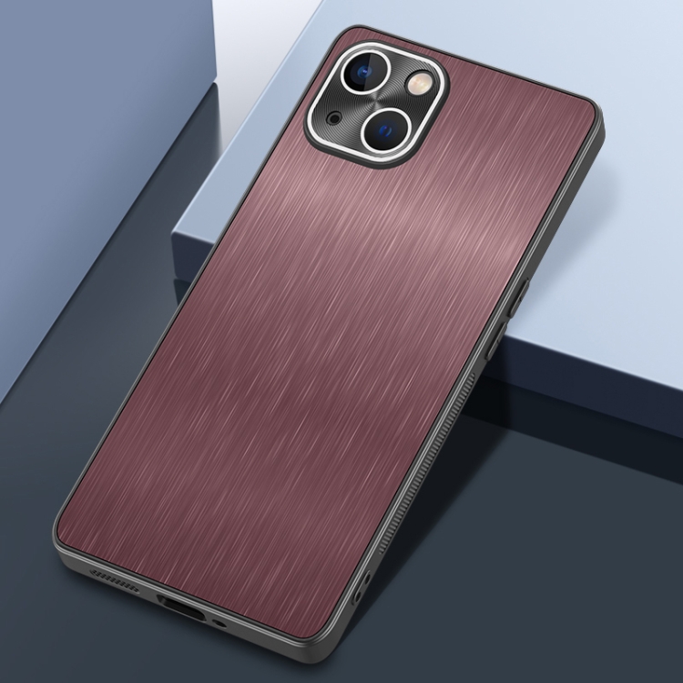 

For iPhone 13 Rain Silk Texture Shockproof Phone Case(Coffee)