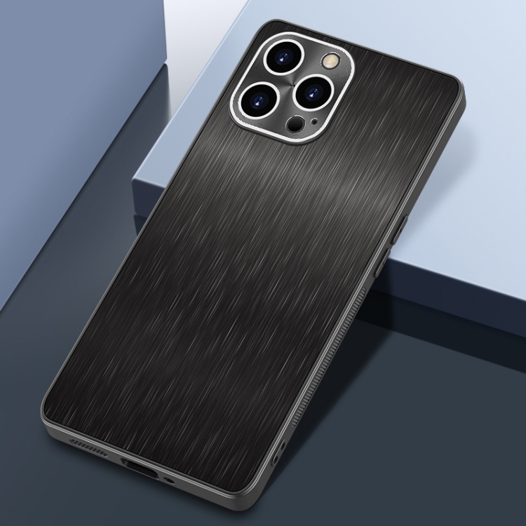 

For iPhone 12 Pro Max Rain Silk Texture Shockproof Phone Case(Black)