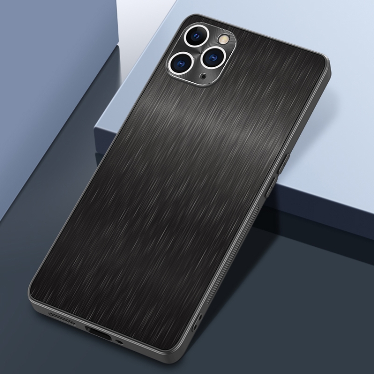 

For iPhone 11 Pro Max Rain Silk Texture Shockproof Phone Case(Black)