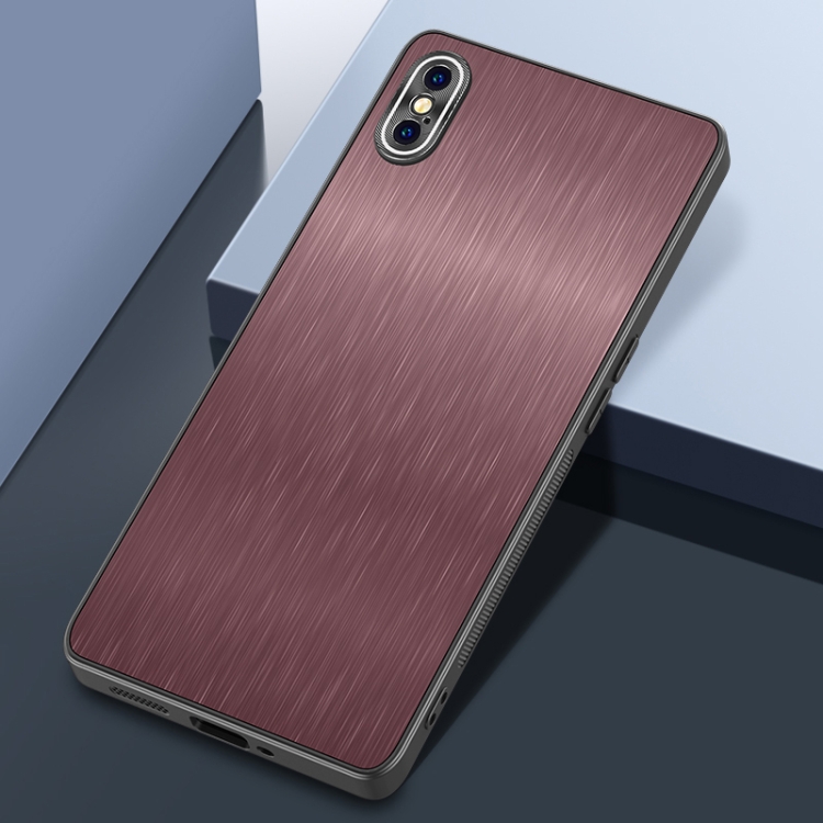 

For iPhone XS Max Rain Silk Texture Shockproof Phone Case(Coffee)
