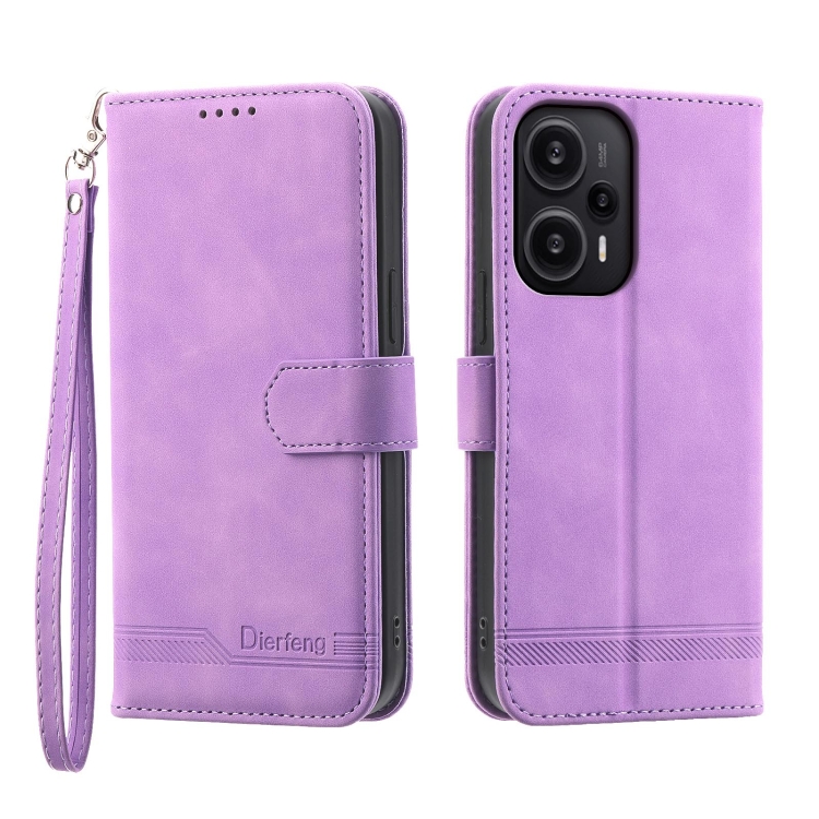 

For Xiaomi Redmi Note 12 Turbo 5G/Poco F5 Dierfeng Dream Line TPU + PU Leather Phone Case(Purple)