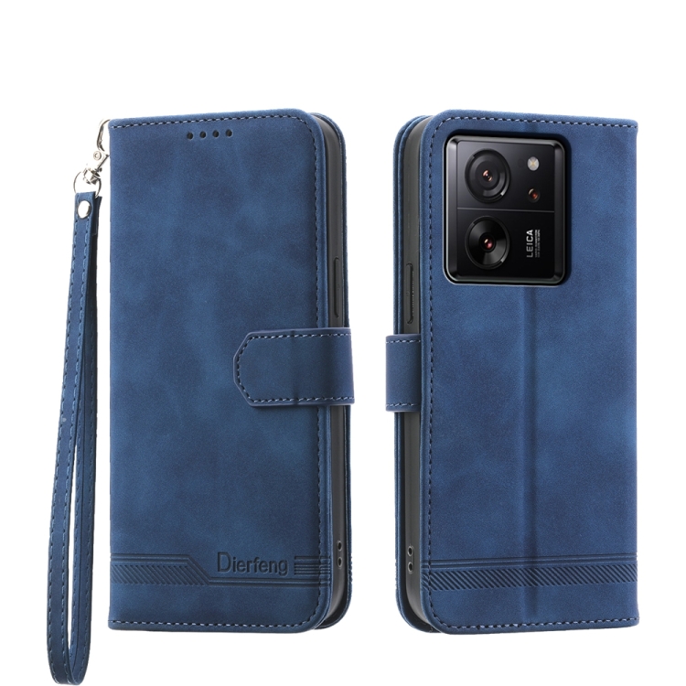 

For Xiaomi 13T Dierfeng Dream Line TPU + PU Leather Phone Case(Blue)