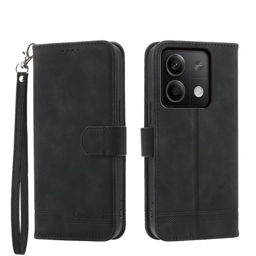 

For Xiaomi Redmi Note 13 5G Dierfeng Dream Line TPU + PU Leather Phone Case(Black)