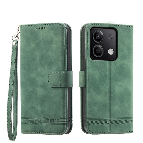 

For Xiaomi Redmi Note 13 5G Dierfeng Dream Line TPU + PU Leather Phone Case(Green)