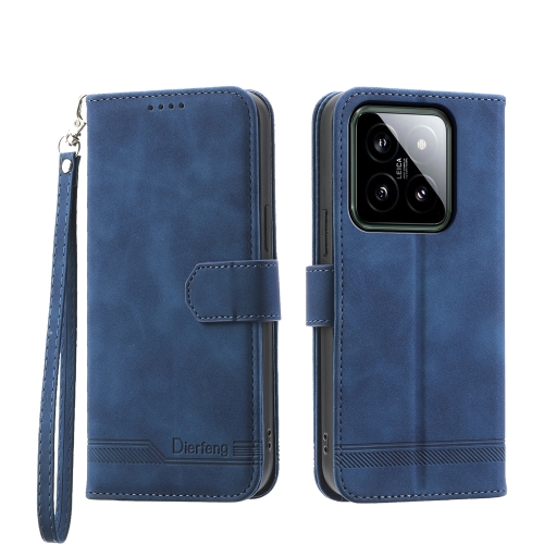 

For Xiaomi 14 Dierfeng Dream Line TPU + PU Leather Phone Case(Blue)