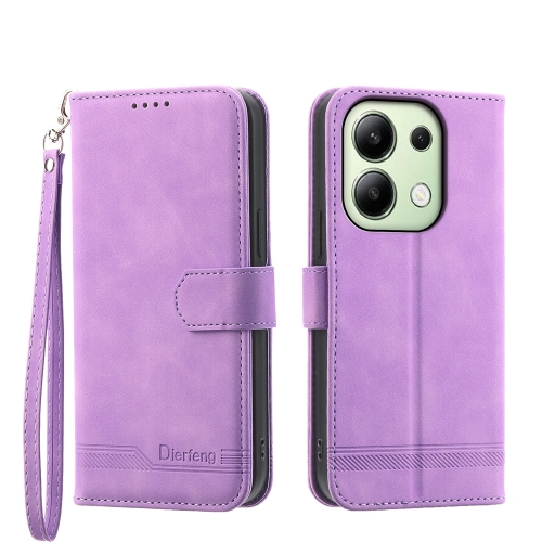 

For Xiaomi Redmi Note13 4G Dierfeng Dream Line TPU + PU Leather Phone Case(Purple)