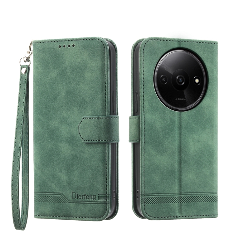

For Xiaomi Redmi A3 Dierfeng Dream Line TPU + PU Leather Phone Case(Green)