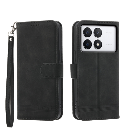 

For Xiaomi Poco X6 Pro 5G Dierfeng Dream Line TPU + PU Leather Phone Case(Black)