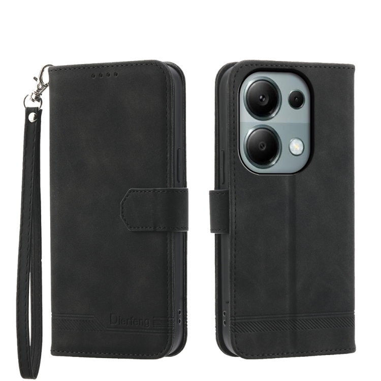 

For Xiaomi Redmi Note 13 Pro 4G Dierfeng Dream Line TPU + PU Leather Phone Case(Black)