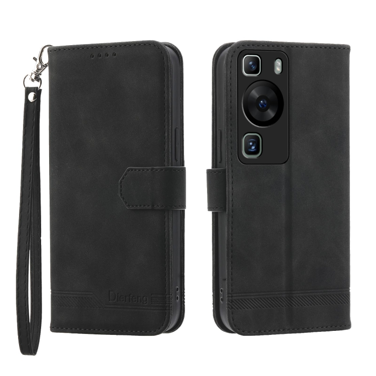 

For Huawei P60 / P60 Pro Dierfeng Dream Line TPU + PU Leather Phone Case(Black)