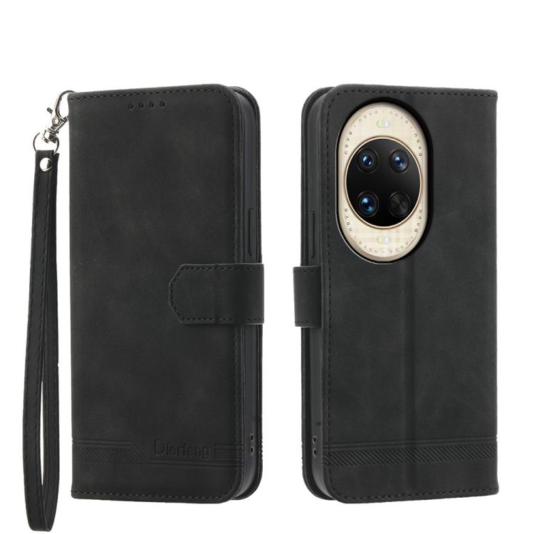 

For Huawei nova 14 Ultra Dierfeng Dream Line TPU Hybrid PU Leather Phone Case(Black)