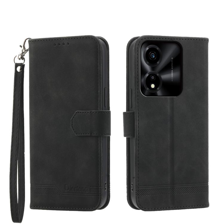 

For Honor X5c Plus Dierfeng Dream Line TPU Hybrid PU Leather Phone Case(Black)