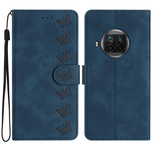 

For Xiaomi Mi 10T Lite Seven Butterflies Embossed Leather Phone Case(Blue)