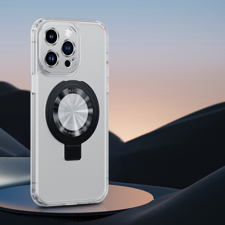 

For iPhone 14 Pro Max Armor TPU Frosted PC MagSafe Phone Case(Transparent White)