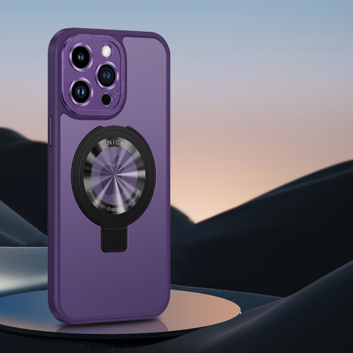 

For iPhone 13 Pro Max Armor TPU Frosted PC MagSafe Phone Case(Deep Purple)